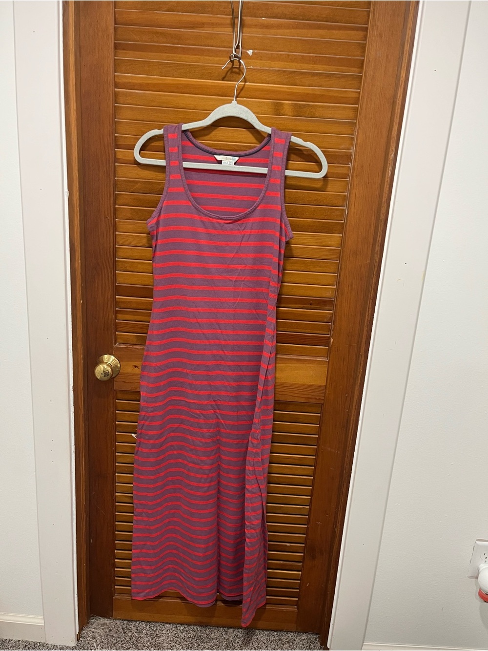 Boden Purple & Red Striped Sleeveless Dress